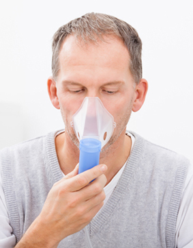 Man Doing Inhalation